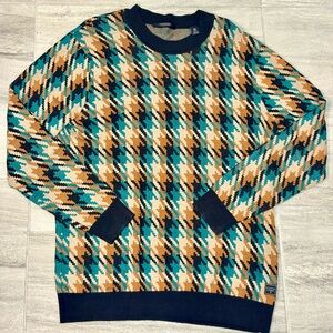 Scotch & Soda - Houndstooth Sweater, XXL Men’s, Multicolor Crewneck Sweater